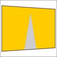 300 cm Seitenwand mit Mittelreißverschluss gelb PMS...
