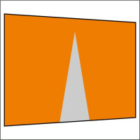 300 cm Seitenwand mit Mittelreißverschluss orange PMS 716 C