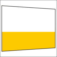 300 cm Seitenwand halbhoch 95 cm incl. Stange gelb PMS 116 C