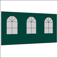 450 cm Seitenwand mit 3 Sprossenfenster dunkelgrün PMS 3305 C