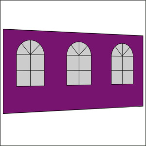450 cm Seitenwand mit 3 Sprossenfenster lila PMS 255 C