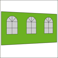 450 cm Seitenwand mit 3 Sprossenfenster apfelgrün PMS 362 C
