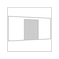 450 cm Seitenwand mit Türe (mittig) weiß