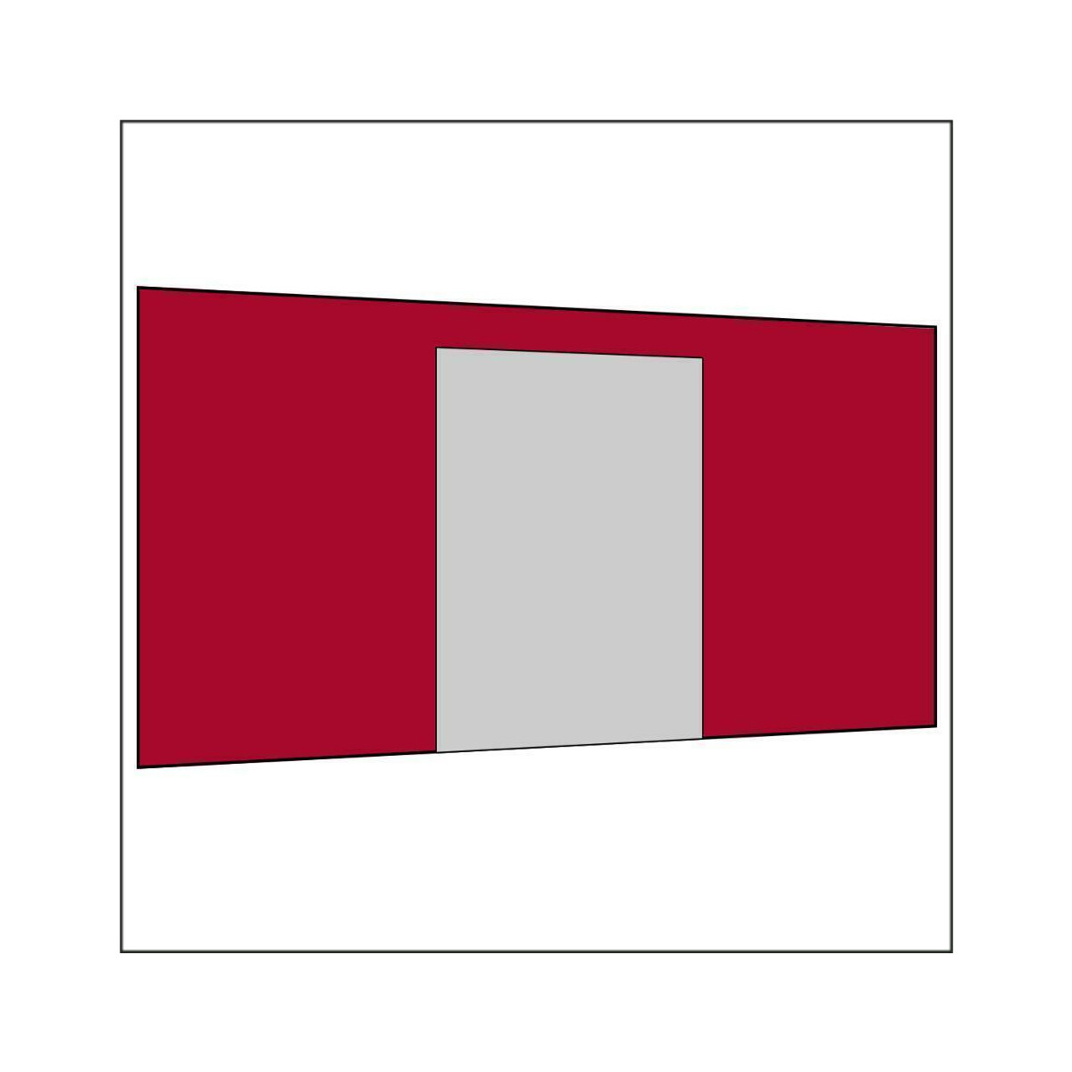 450 cm Seitenwand mit Türe (mittig) rot PMS 207 C