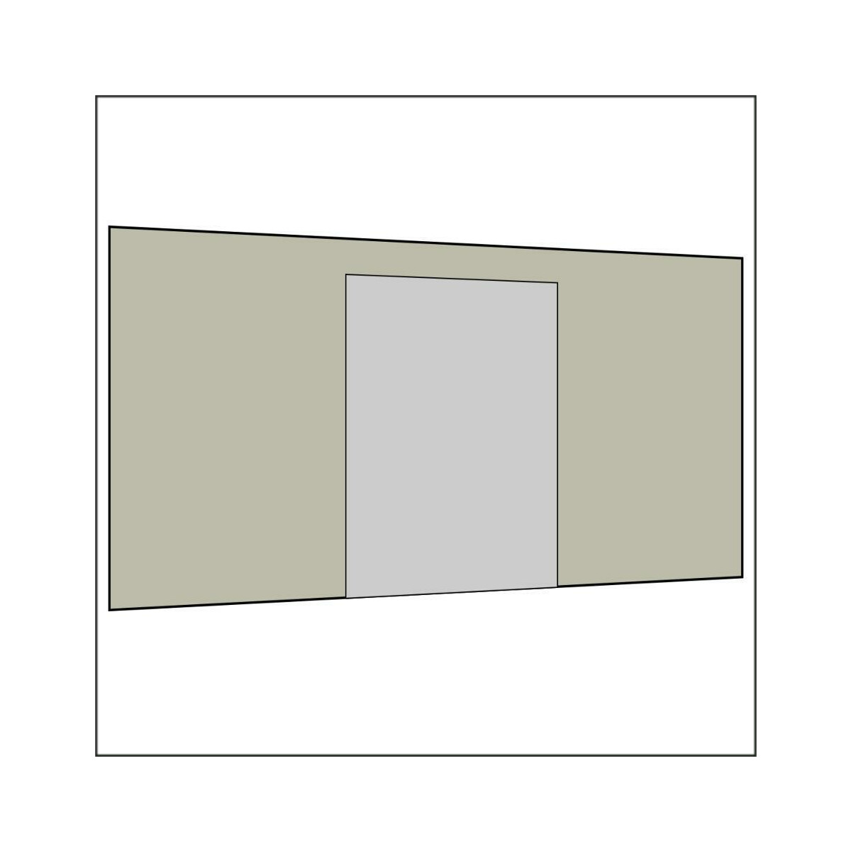 450 cm Seitenwand mit Türe (mittig) hellgrau PMS 3 C