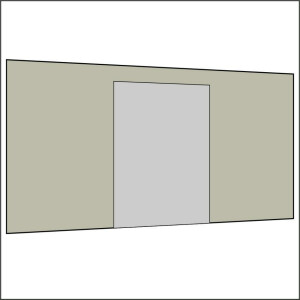 450 cm Seitenwand mit Türe (mittig) hellgrau PMS 3 C