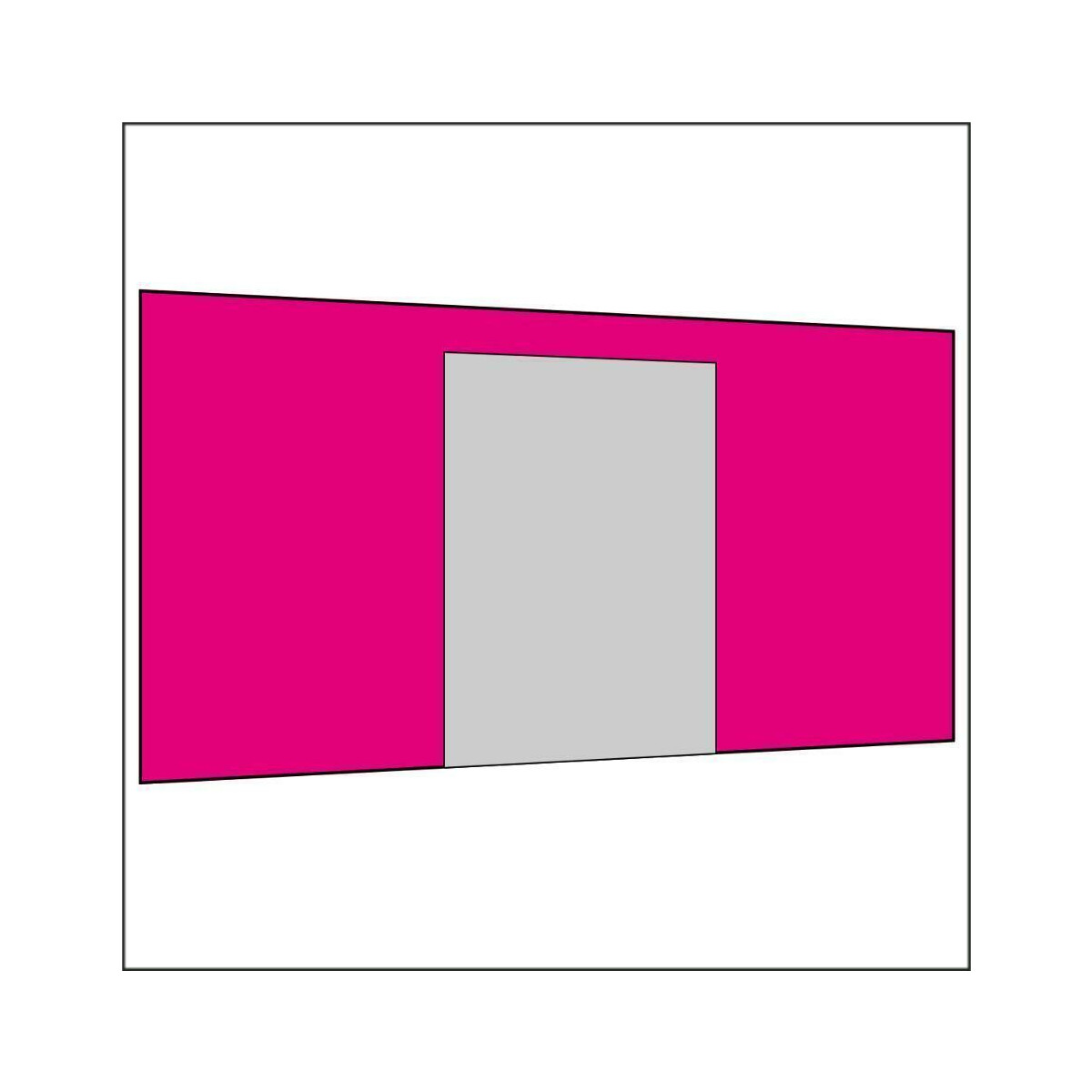 450 cm Seitenwand mit Türe (mittig) pink PMS 7424 C
