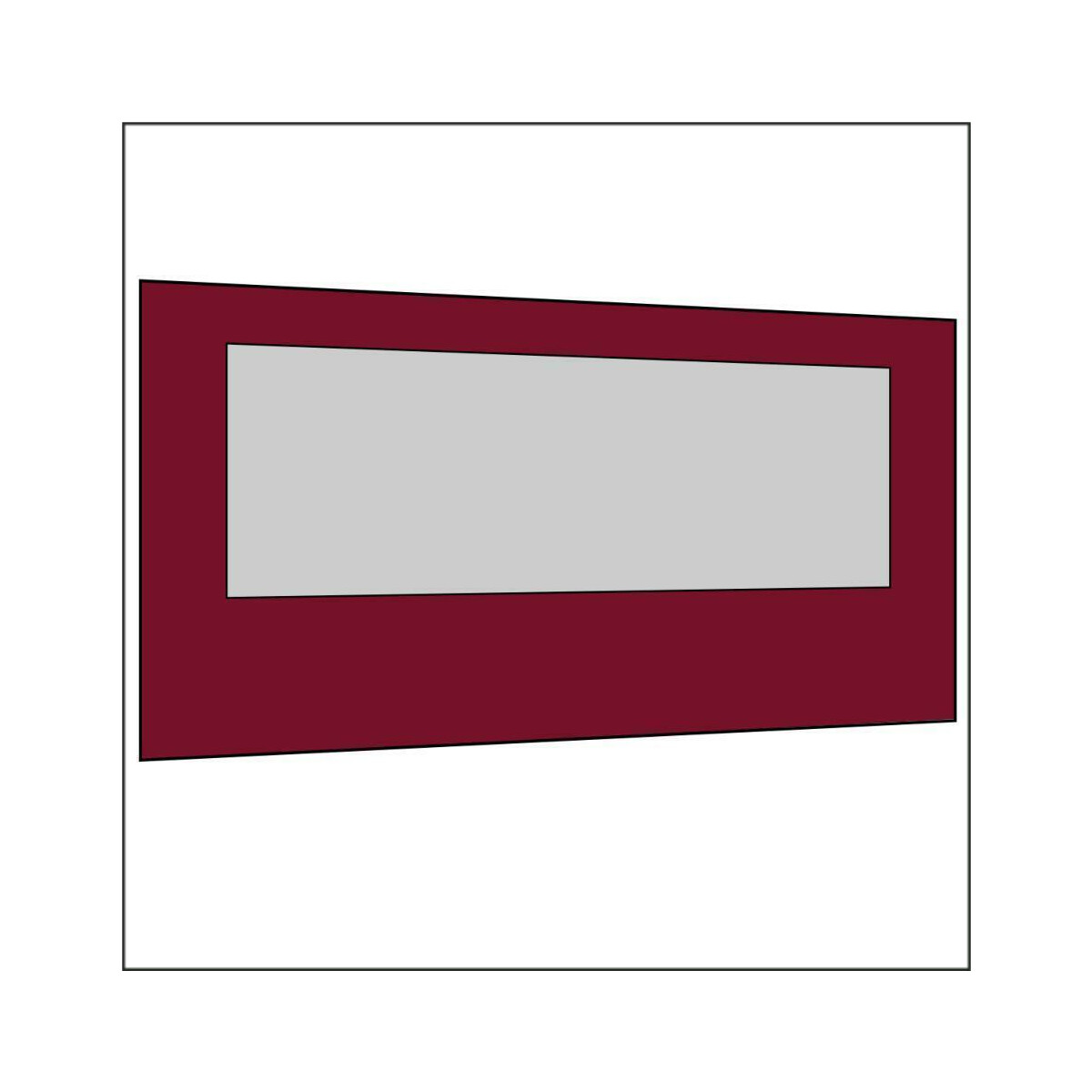 450 cm Seitenwand mit Großfenster bordeaux PMS 1955 C