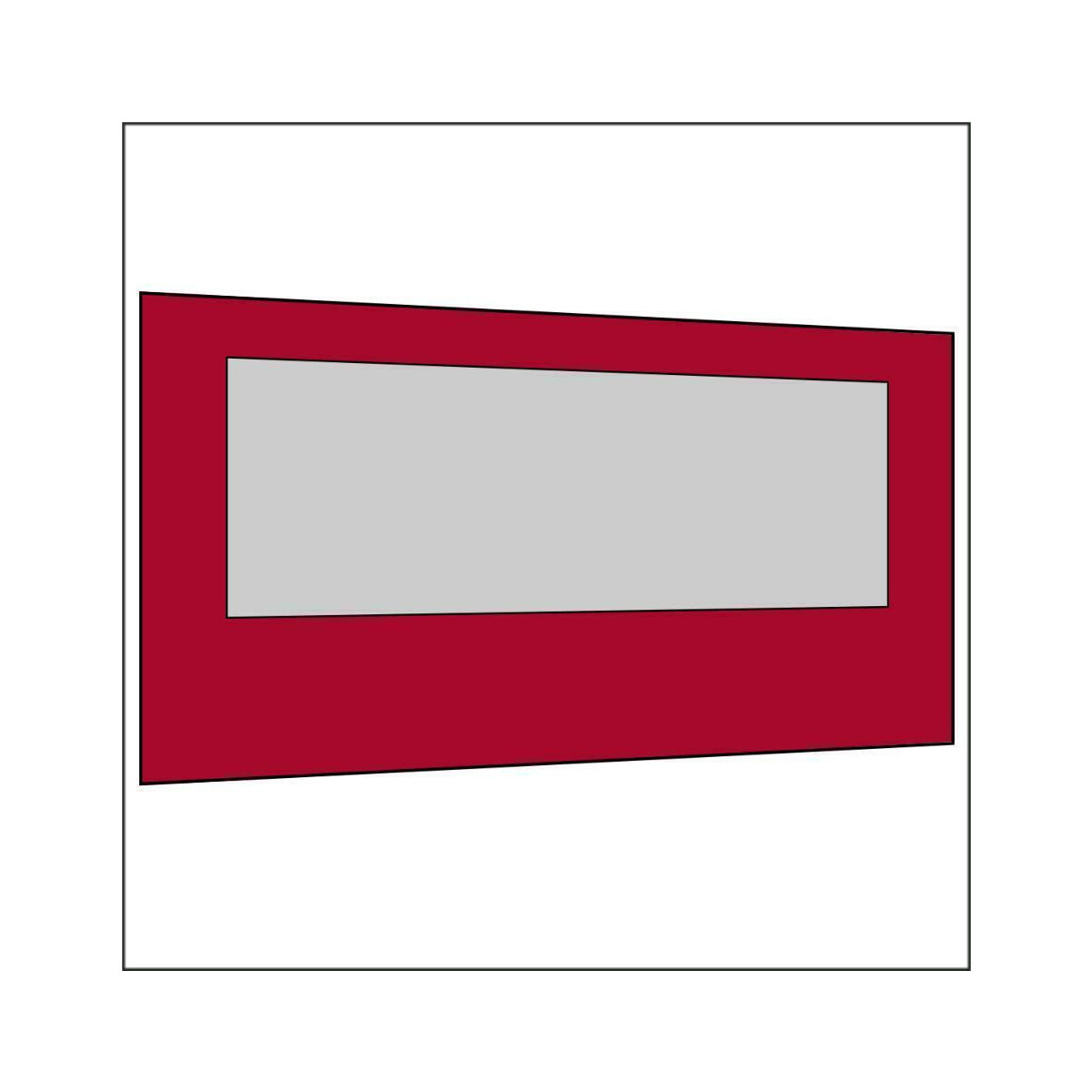 450 cm Seitenwand mit Großfenster rot PMS 207 C