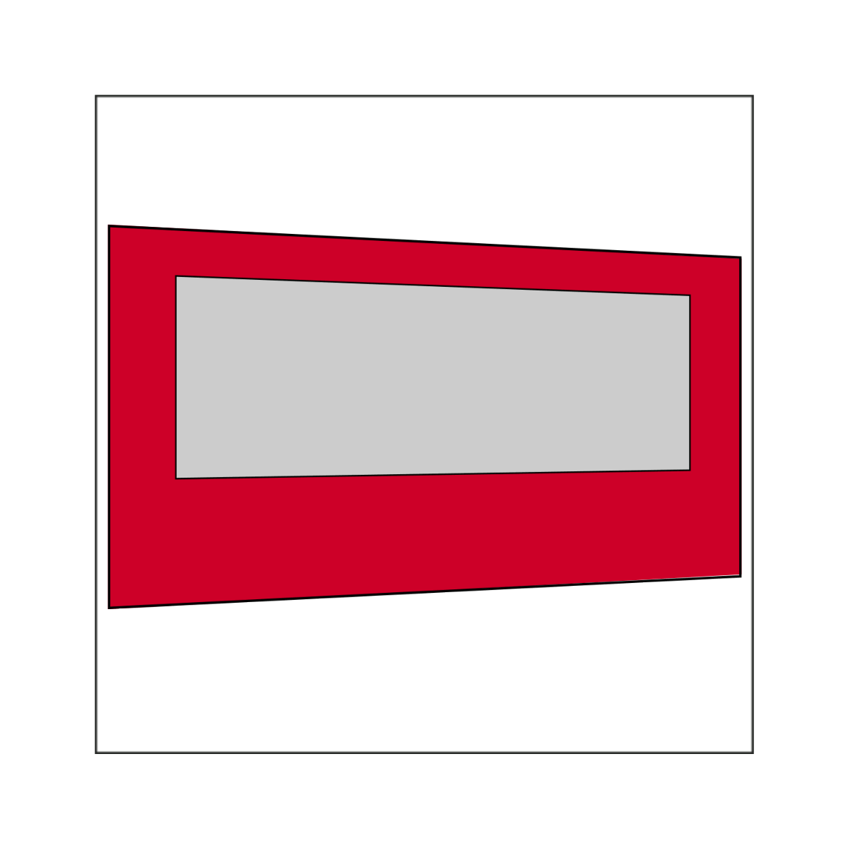 450 cm Seitenwand mit Großfenster s-rot PMS 186 C