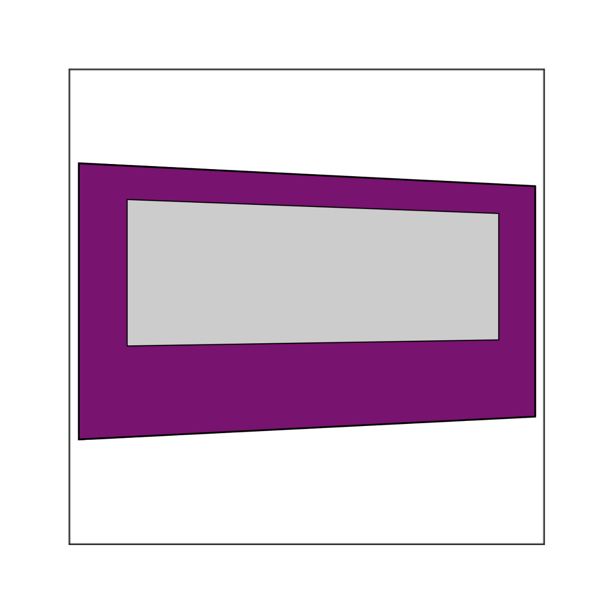 450 cm Seitenwand mit Großfenster lila PMS 255 C