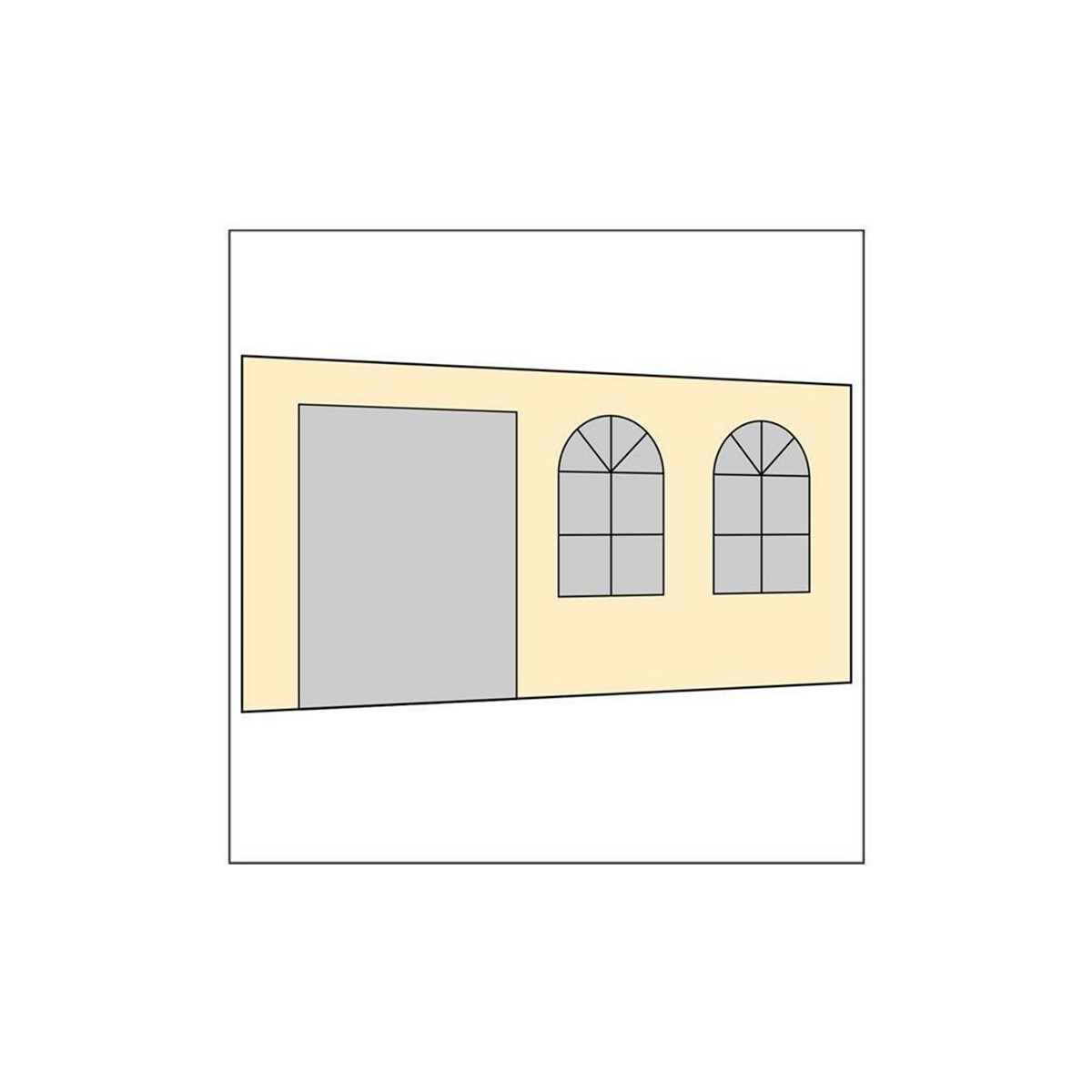 450 cm Seitenwand mit Türe (links) + Sprossenfenster...