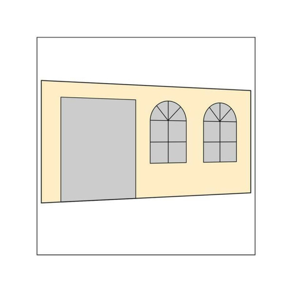 450 cm Seitenwand mit Türe (links) + Sprossenfenster sand PMS 7501 C