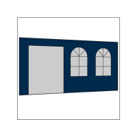 450 cm Seitenwand mit Türe (links) + Sprossenfenster dunkelblau PMS 295 C