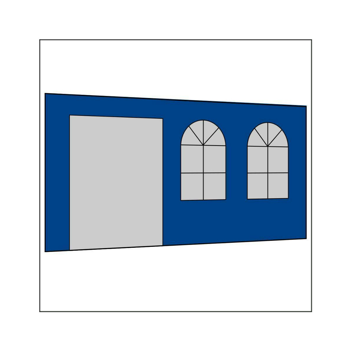 450 cm Seitenwand mit Türe (links) + Sprossenfenster...