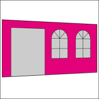 450 cm Seitenwand mit Türe (links) + Sprossenfenster pink PMS 7424 C
