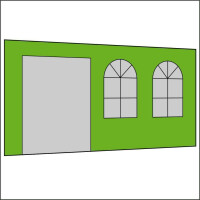 450 cm Seitenwand mit Türe (links) + Sprossenfenster...
