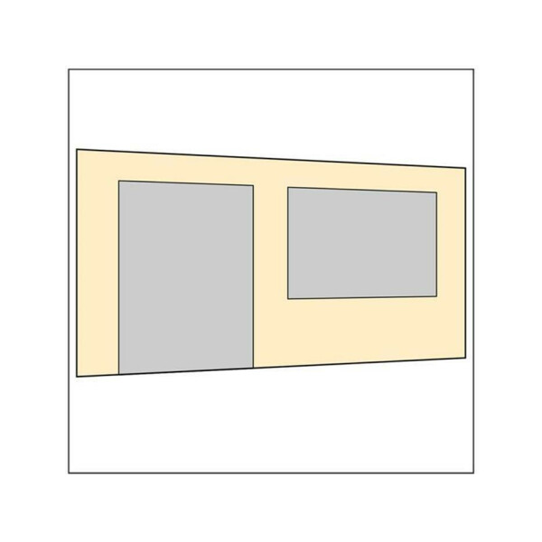 450 cm Seitenwand mit Türe (links) + Großfenster sand PMS 7501 C