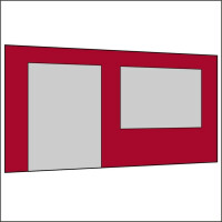450 cm Seitenwand mit Türe (links) + Großfenster rot PMS 207 C