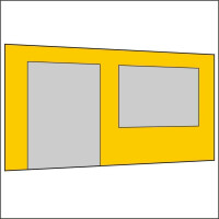 450 cm Seitenwand mit Türe (links) + Großfenster gelb PMS 116 C