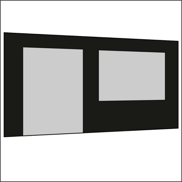 450 cm Seitenwand mit Türe (links) + Großfenster schwarz