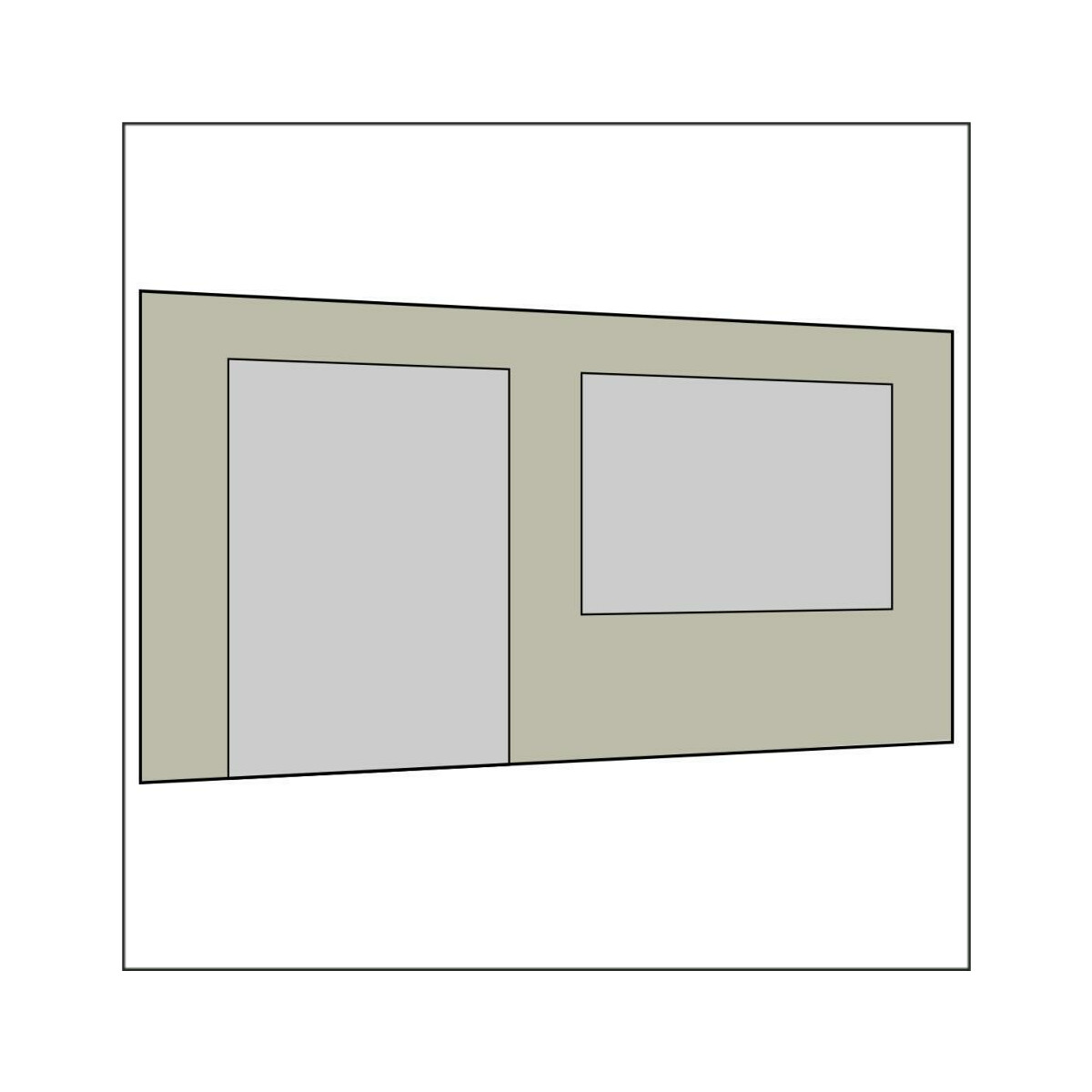 450 cm Seitenwand mit Türe (links) +...