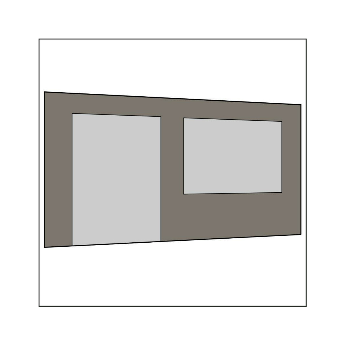 450 cm Seitenwand mit Türe (links) +...