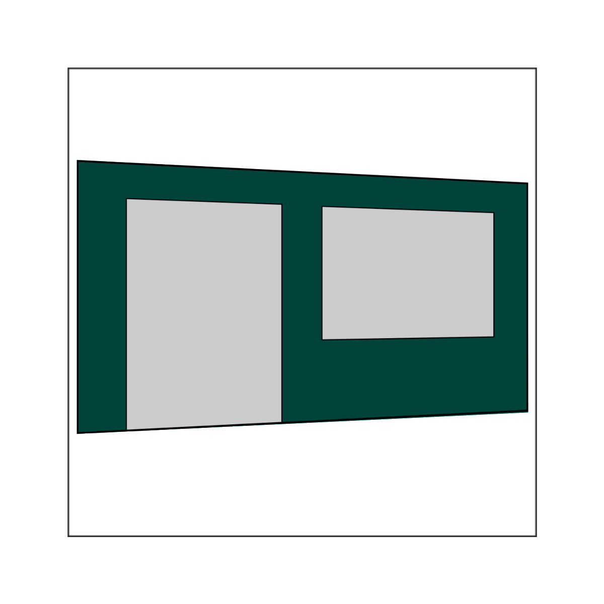450 cm Seitenwand mit Türe (links) +...