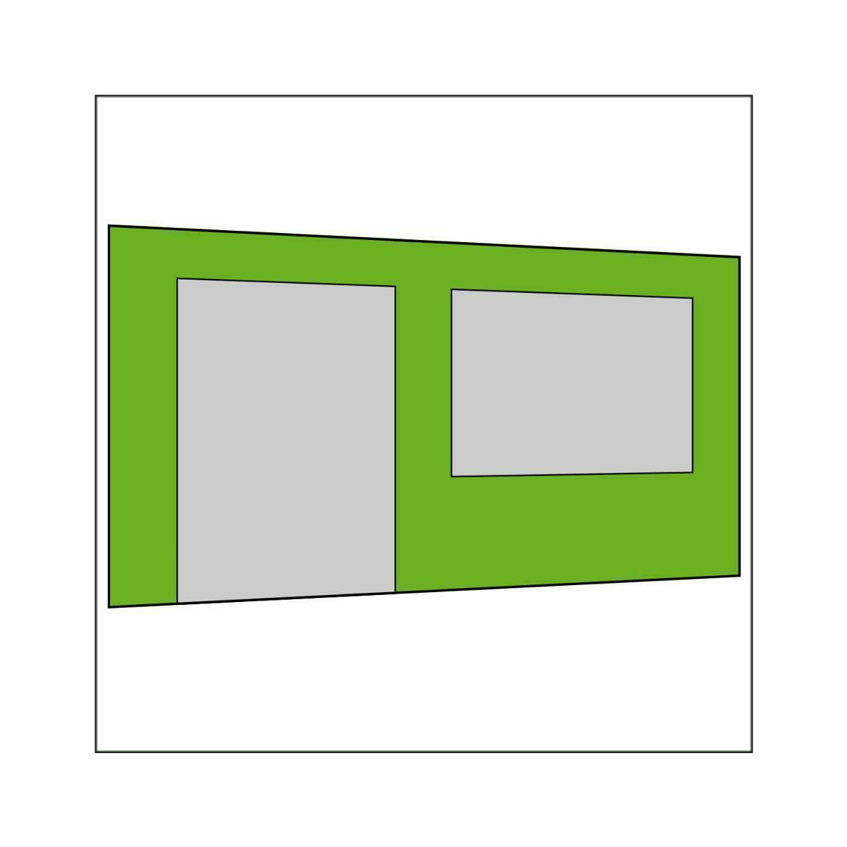 450 cm Seitenwand mit Türe (links) +...