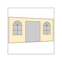 450 cm Seitenwand mit Türe (mittig) + Sprossenfenster sand PMS 7501 C