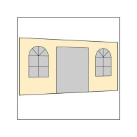 450 cm Seitenwand mit Türe (mittig) + Sprossenfenster sand PMS 7501 C