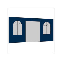 450 cm Seitenwand mit Türe (mittig) + Sprossenfenster dunkelblau PMS 295 C