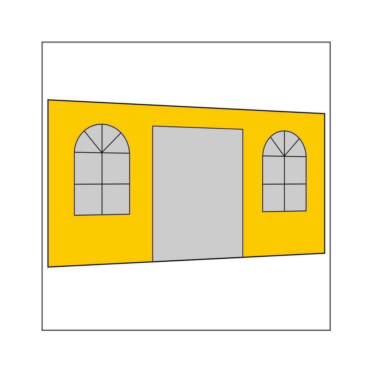 450 cm Seitenwand mit Türe (mittig) +...
