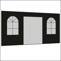450 cm Seitenwand mit Türe (mittig) + Sprossenfenster schwarz