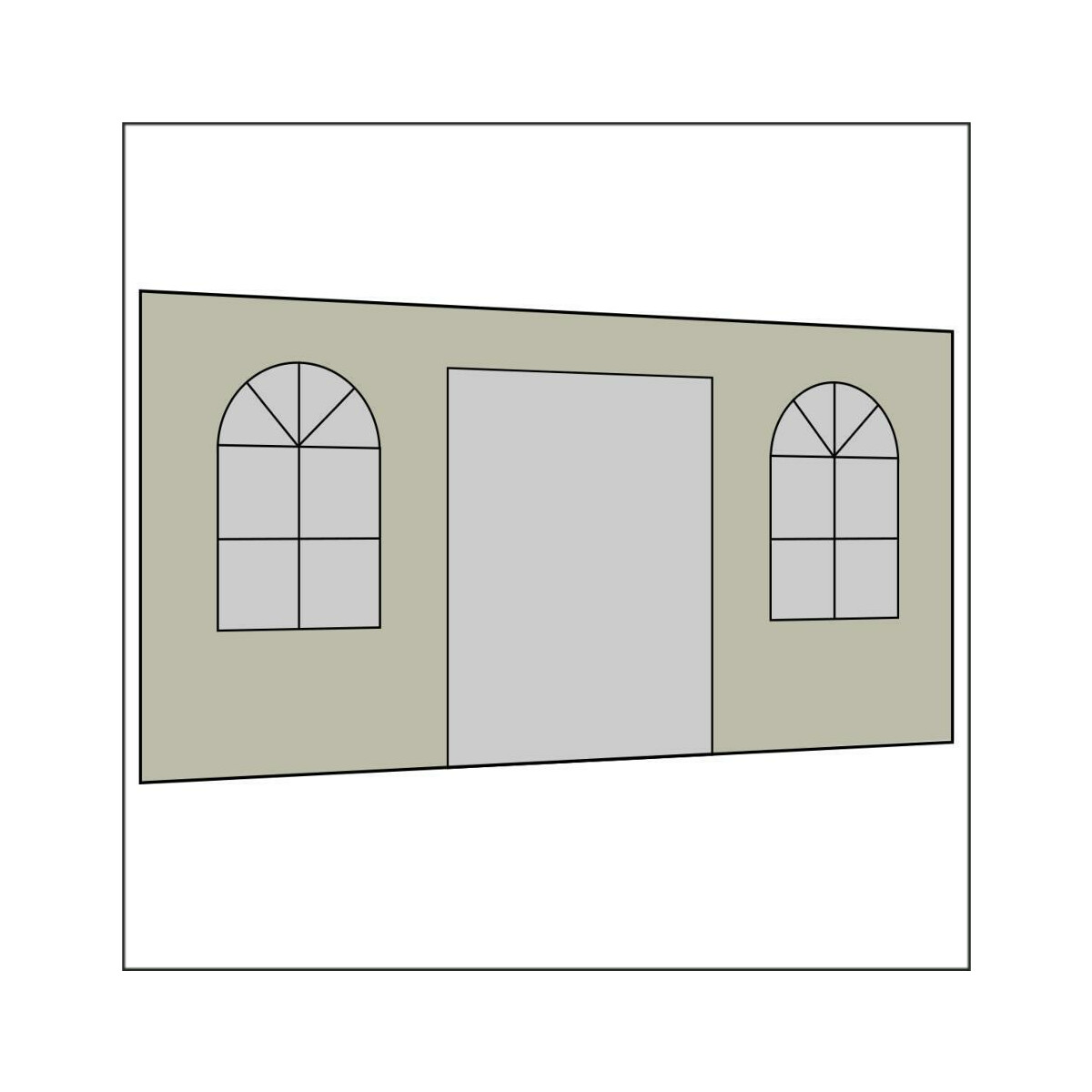 450 cm Seitenwand mit Türe (mittig) +...
