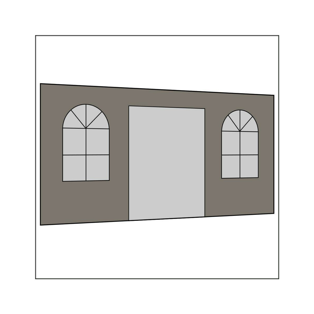 450 cm Seitenwand mit Türe (mittig) +...