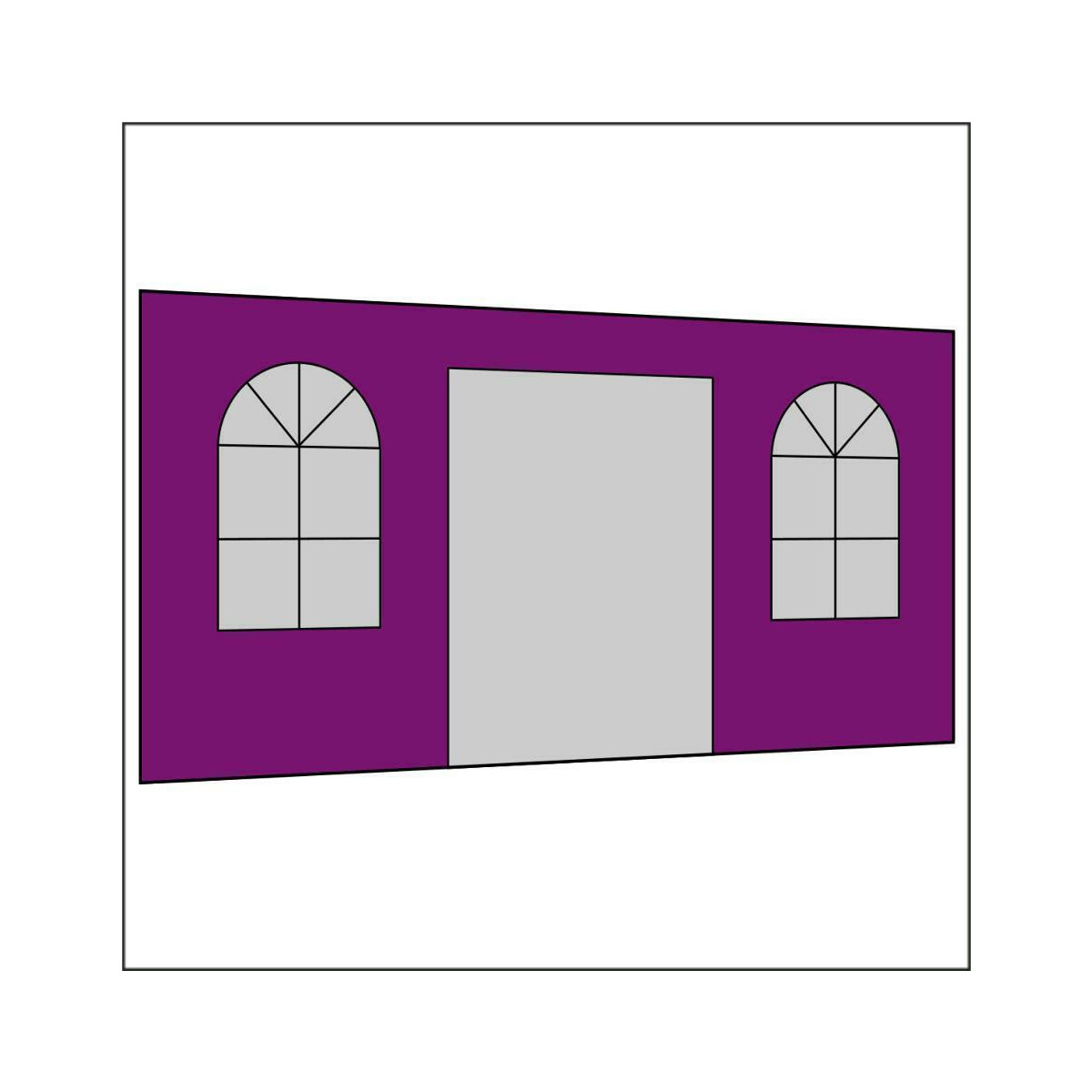 450 cm Seitenwand mit Türe (mittig) +...