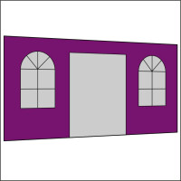 450 cm Seitenwand mit Türe (mittig) + Sprossenfenster lila PMS 255 C