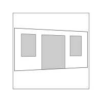 450 cm Seitenwand mit Türe (mittig) + Großfenster weiß