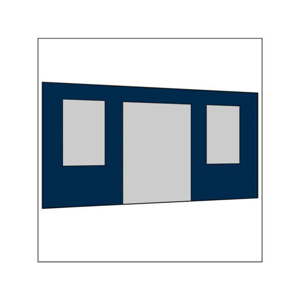 450 cm Seitenwand mit Türe (mittig) + Großfenster dunkelblau PMS 295 C