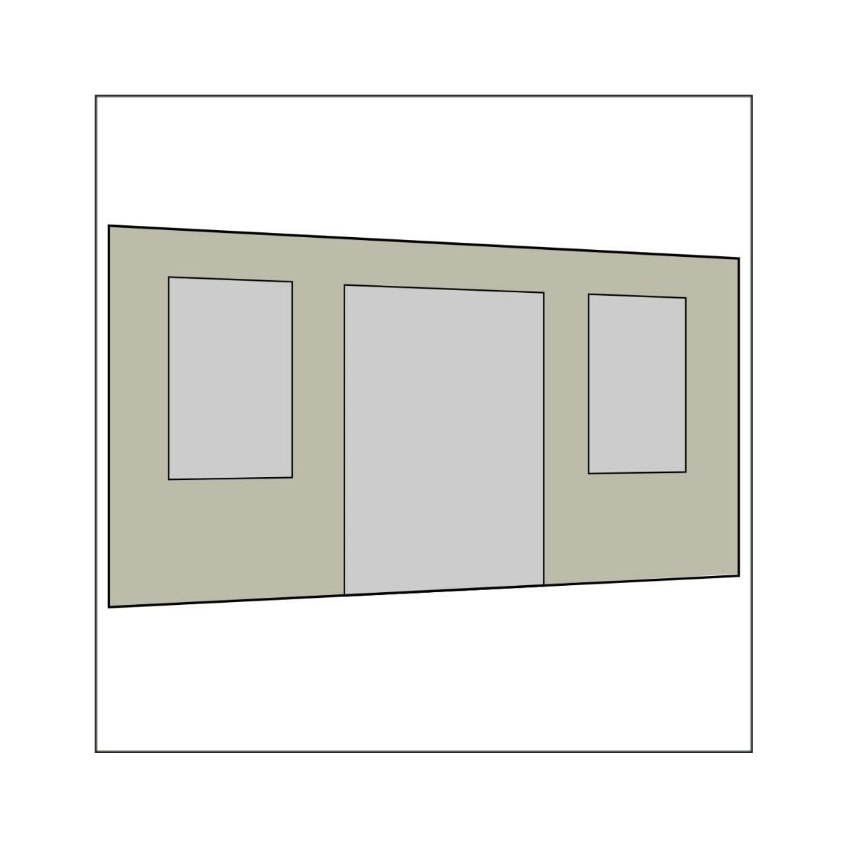 450 cm Seitenwand mit Türe (mittig) +...