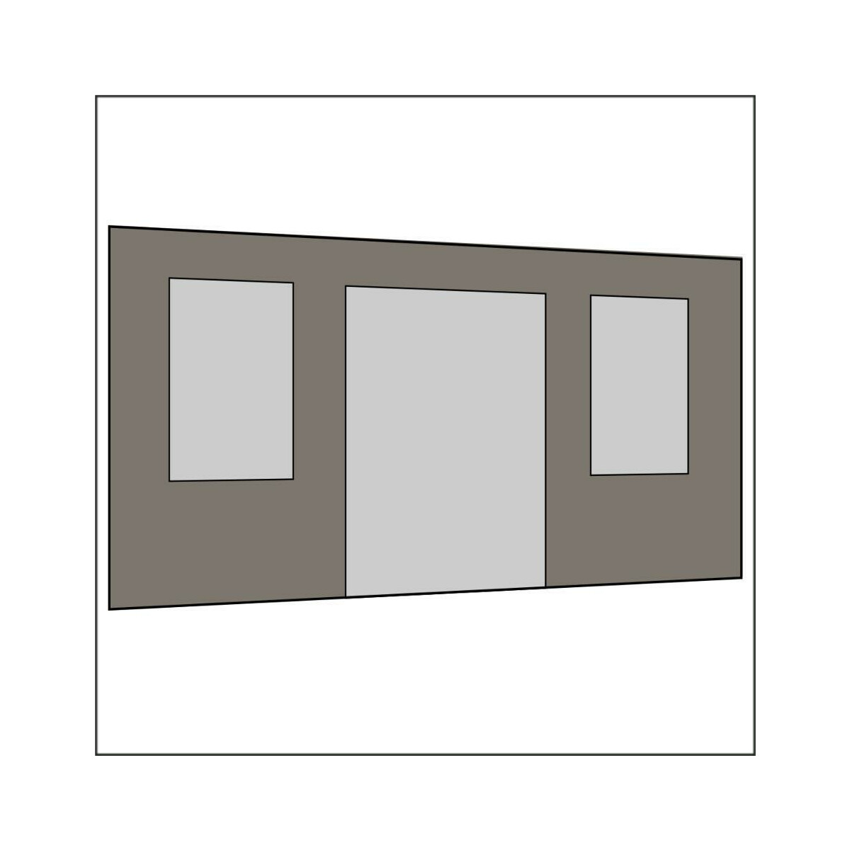 450 cm Seitenwand mit Türe (mittig) +...