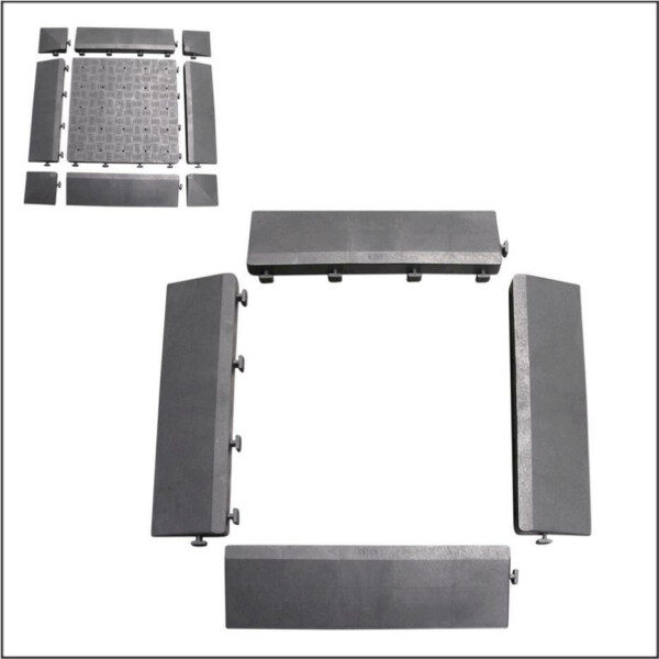PVC Seitenteile für Bodenplatten (Stückpreis) schwarz oben