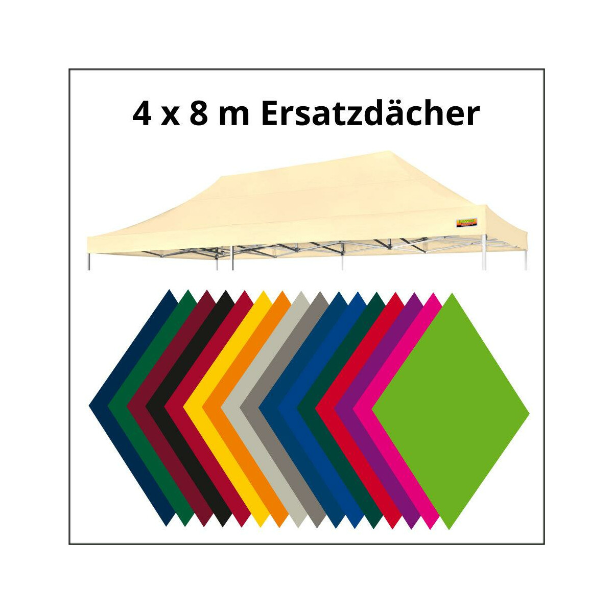 400 x 800 cm Ersatzdächer für Faltzelte