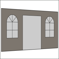 400 cm Seitenwand mit Türe (mittig) + Sprossenfenster