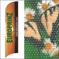 Beach-Flag geschwungen 2,40 m; Mesh-Polyester 140gr/qm