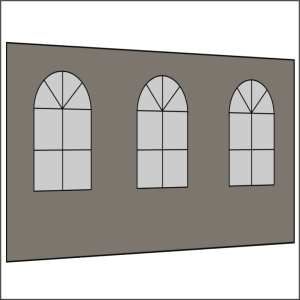400 cm Seitenwand mit 3 Sprossenfenster