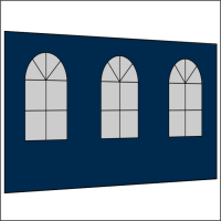 400 cm Seitenwand mit 3 Sprossenfenster dunkelblau PMS 295 C