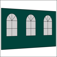 400 cm Seitenwand mit 3 Sprossenfenster dunkelgrün PMS 3305 C