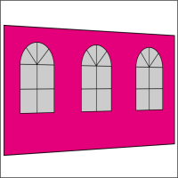 400 cm Seitenwand mit 3 Sprossenfenster pink PMS 7424 C